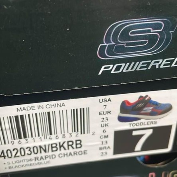 BRAND NEW boy toddler skechers light up rapid charge velcro shoes size 7 - Picture 6 of 6